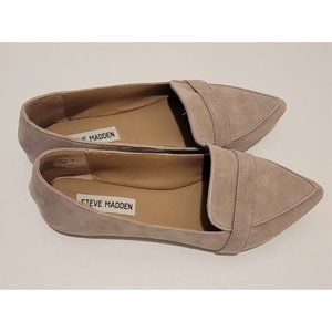 Steve Madden Jainna Women's Beige Suede Slip On Pointed Toe Loafer Size 7M